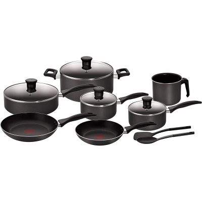 Bateria 13 pzas family cook color gris marca T-Fal