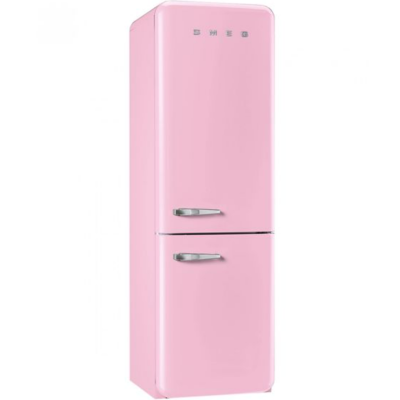 Refrigerador Smeg doble puerta en color rosa